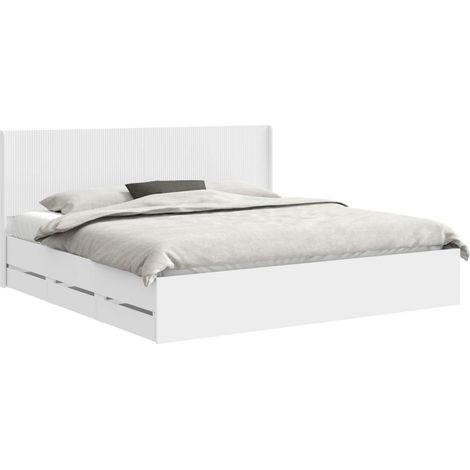 Estructura de cama con almacenamiento y cabecero Blanco vidaXL (1/5)