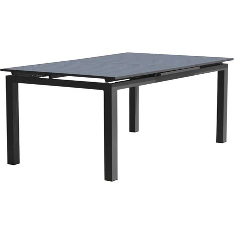 Table de jardin 10 places en aluminium 180/240x100cm – Rallonge automatique – Pour espaces extérieurs – DCB GARDEN