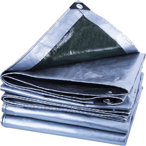 royaluxe -Bâche de Protection en Polyéthylène 240g/m² Bâche Imperméable Ultra Lourde et Résistante Revêtue des Deux côtés avec Oeillets en Aluminium Couverture Étanche pour Jardin, Piscine 2x3m (1/4)
