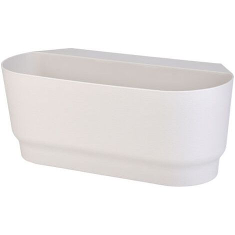 QORVA-Pot de fleurs suspendu pour clôture de balcon en plastique blanc, grand, adapté à la décoration de jardin extérieur, 1 pièce