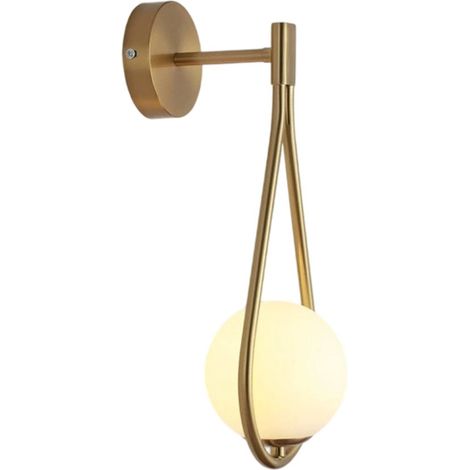 Ynkkvre - Applique murale avec sphère en verre et forme de larme – Lampe dorée moderne pour chambre, salle de bain, couloir et entrée (1/5)