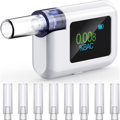 Alcootest Numérique - Affichage LCD Avec Alarme Tricolore - Estimation Temps Retour Zéro - Portable Clé Voiture - 1 Pièce (1/5)