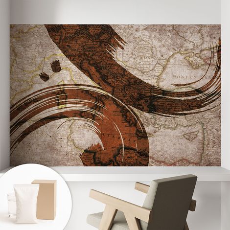 Carta Da Parati - Fotomurale In Vlies - per Decorazione pareti - Per La Cucina Camera Da Letto Per La Soggiorno Mappa artistica 104x70 cm (1/5)
