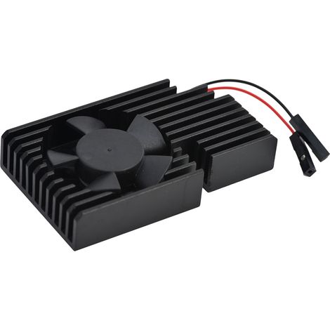 Dissipateur thermique pour Raspberry Pi 4 avec revêtement anticorrosion, surface lisse et ventilateur. (1/5)