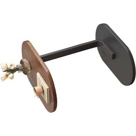 Table d'appoint moderne, portable, pour salon et chambre, finition noyer, cadre noir (1/5)