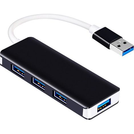 Hub USB 3.0 - 4 Ports - Boîtier En Aluminium - Compatible MacBook Air Pro Mini Et Ordinateurs USB-A - 5 Gbit/s - 1 Pièce (1/5)