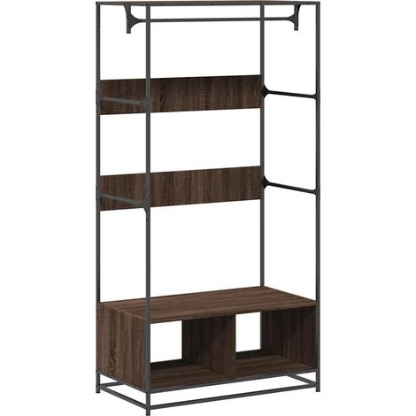 Elegante armadio in legno ingegnerizzato 90 x 50 x 180 cm ampio spazio di archiviazione stile industriale in rovere marrone 020049680