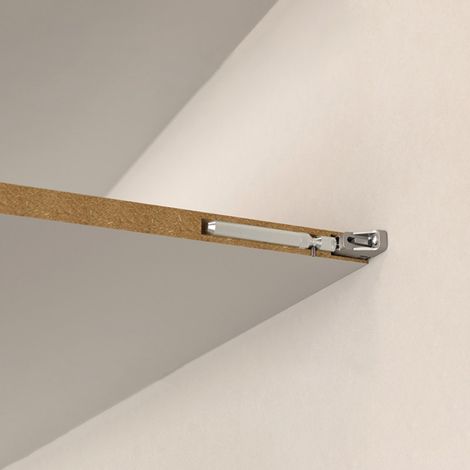 Support invisible pour tablette – Épaisseur maxi 25 mm – Charge 4,5 kg – Perçage 14 mm – Matériau zamac pour installation discrète (1/3)