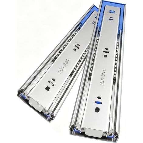 Rails de glissement, glissières meuble avec double amortisseur à acier (1/5)