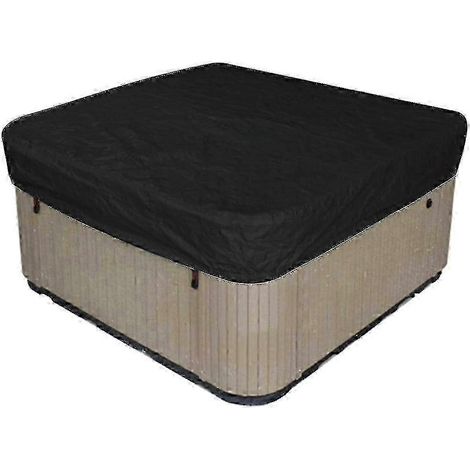 Bâche de protection imperméable pour spa extérieur avec élastique - 240 x 240 x 25 cm - Noir (1/4)