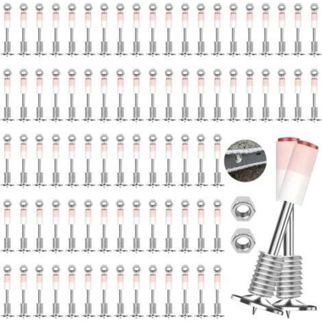100 Pièces Clous pour Pistolet à Clous, 7,3 mm Clous en Acier Manuel Pour Pistolet À Rivets Pneumatiques, Clous Ronds, pour Pistolet à Rivets à Air Comprimé Accessoires (1/5)