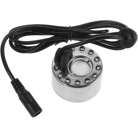 Fontaine de piscine avec 12 lumières LED clignotantes, brumisateur pour fête d'Halloween, humidificateur d'air, convient pour décorer les rocailles, les aquariums, les bains d'oiseaux, etc., argenté. (1/4)