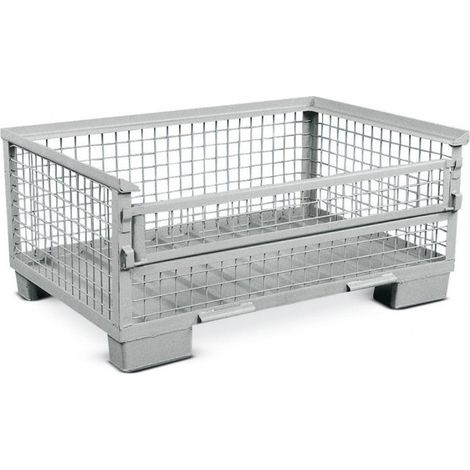 PROVOST - Demi-caisse Europool en acier gris - Compatible gerbage et caisses palettes