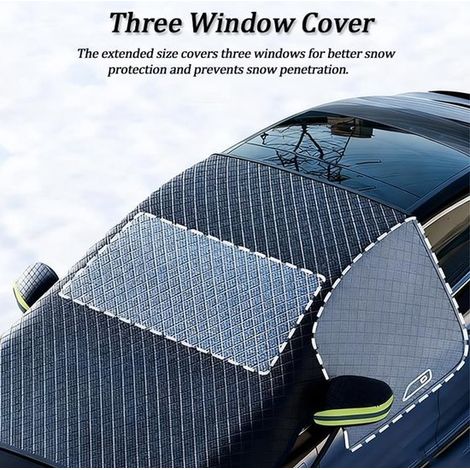 Manta anticongelante，Funda para parabrisas de invierno，260x114cm，Manta antihielo para coche，Con 6 imanes，Para la mayoría de vehículos，Negra (1/4)