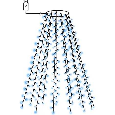 Catena luminosa per albero di Natale 150 LED esterno interno 150 cm atmosfera accogliente in PVC blu 020046770