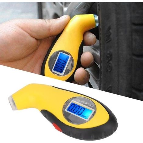 (Gelb + Schwarz) Reifendruckmesser, hochpräziser Reifendruckmesser für Autos, LCD-Display, Selbstdiagnose (1/4)