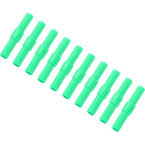 Lot de 10 adaptateurs banane femelle-femelle 4mm isolés PVC laiton pour appareils électroniques et électroménager vert (1/5)