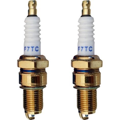 Bougies D'allumage pour Tondeuse à Gazon,Bougies D'allumage de Rechange pour Moteur de Tondeuse à Gazon,Bougie Moteur,Convient Aux Tracteurs,Motoculteurs,Pompes à Eau,Karts F7TC 2 Pièces (1/5)