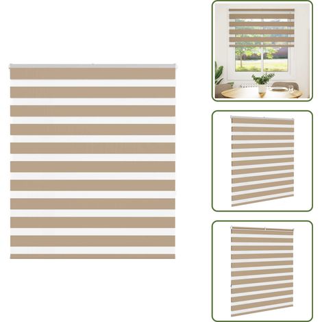 vidaXL Zebrarollo Sandbraun 120x150 cm Stoffbreite 115,9 cm Polyester (1/5)