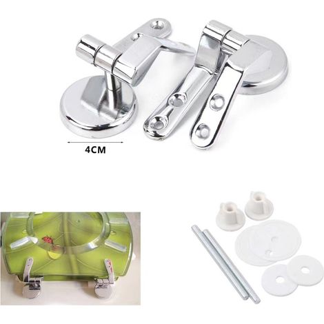 4 CM METALLSCHARNIER-SET 68 UND 61 MM GRIFFE WC-SITZ BADEZIMMER WC-HAKEN 02057 (1/2)