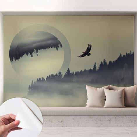 Tapete Selbstklebend - Wandtapete modern - Tapete mit Motiv - Tapete Schlafzimmer Waldlandschaft 208x146 cm (1/5)