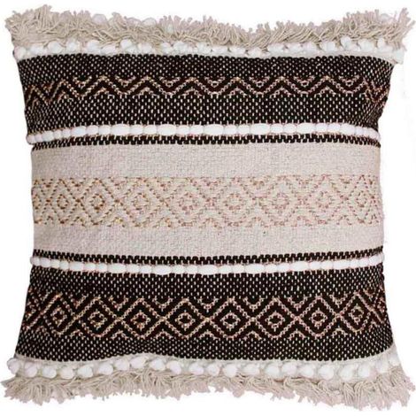 Coussin Déco "Mirage" 40x40cm Naturel & Noir (1/4)