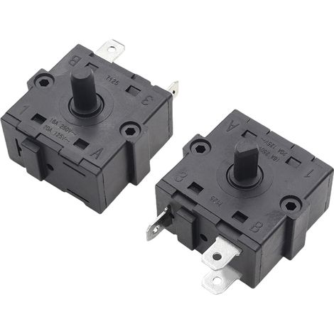 Interrupteur de position de rotation du ventilateur de chauffage électrique à bain d'huile, 4e vitesse, haute puissance, 16 A 250 V, 3 broches, 3 vitesses (1/2)