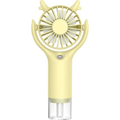 Ventilateur brumisateur portatif, mini ventilateur portable rechargeable par USB, refroidisseur d'air de poche, ventilateur portatif pour camping, bureau, extérieur, voyage (jaune) (1/5)