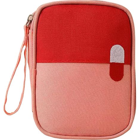 Trousse de premiers secours vide avec 3 poches – sac médical de voyage compact et étanche en toile – rangement portable pour médicaments, camping, randonnée, voiture et activités extérieures (1/5)