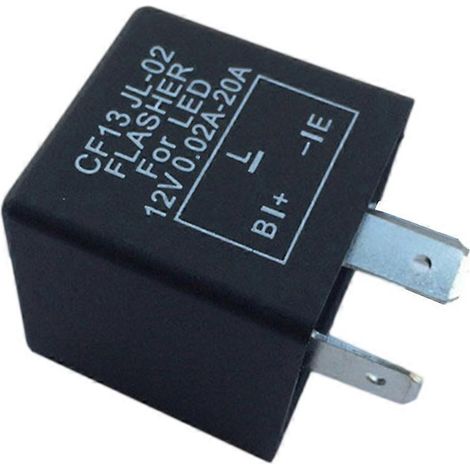 Relais clignotant LED CF13 JL02 à 3 broches non réglable, clignotement rapide-33cm-Black (1/2)