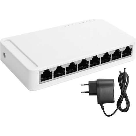 Commutateur Ethernet Gigabit 8 Ports, Adaptateur Réseau RJ45 10/100/1000 Mbps, Alimentation 100‑240V EU (1/5)