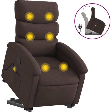 Maison Exclusive - Silla de masaje reclinable de pie de tela marr