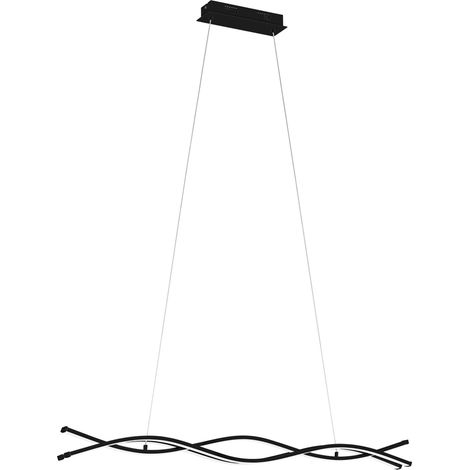 Eglo LED Pendelleuchte Lasana 3 schwarz 98,5 x 8 cm warmweiß Deckenlampen & Kronleuchter (1/3)
