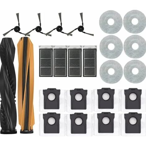 Accessoires pour aspirateur robot Dreame X50 Ultra S40 rouleau principal, brosse latérale, filtre HEPA et sac à poussière (1/5)