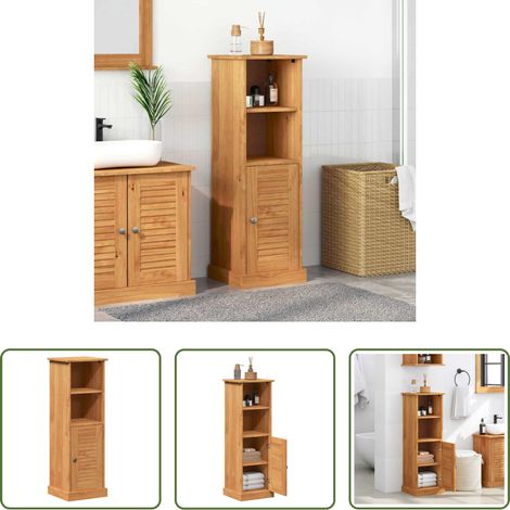 vidaXL Étagères salle de bain - Armoire de salle de bain avec porte VIGO Marron et Marron Miel (1/5)