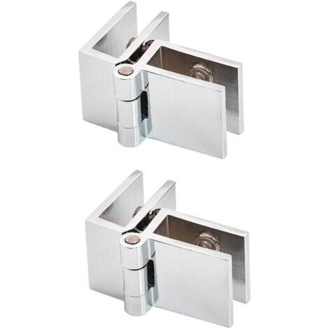 2 PCS 90 degrés clip de porte en verre charnière sans verre de perçage à charnière en verre pour épaisseur de verre 5mm - 8mm