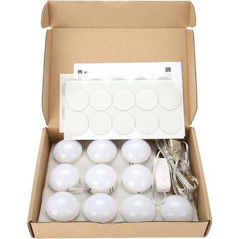 Miroir de maquillage LED avec éclairage à intensité variable, tons chauds/froids, éclairage décoratif (1/5)