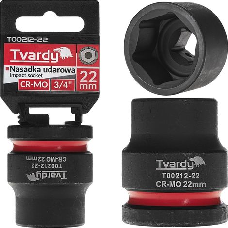 Vaso de impacto de 3/4" de 6 puntas, 22 mm, CR-MO (6/48) (1/4)