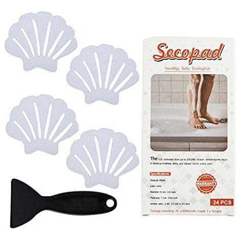 Lot de 24 Autocollants antidérapants pour Baignoire, Baignoire, Douche - Blanc (1/4)