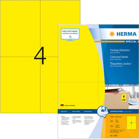 HERMA 4396 etichetta per stampante Giallo Etichetta per stampante autoadesiva (1/3)