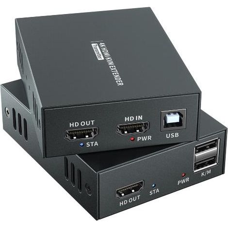 Levelone hve-8111 - extender kit hdmi 4k over cat6 100m, estensione usb