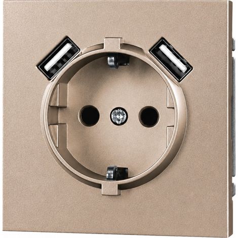 Prise allemande avec 2 USB A+A doré PC ignifuge 16A 250V 4000W 13 × 9 × 10 cm – Livraison gratuite