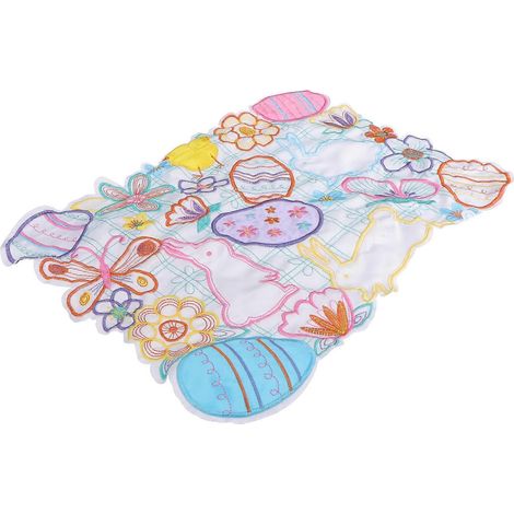 Set de table de Pâques lapin, 1 pièce, en lin coloré (1/5)