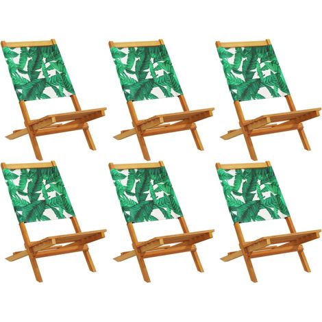 Maison Exclusive - Sedie da Giardino Pieghevoli 6pz Verde Tessuto e Legno Massello