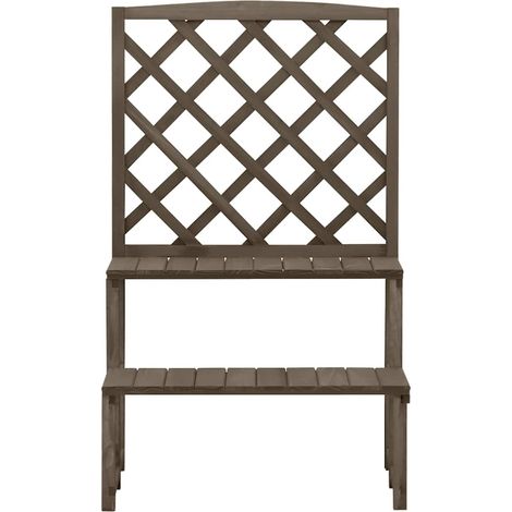 Maison Exclusive - Fioriera con Traliccio Grigio 70x42x115 cm in Massello di Abete (1/5)