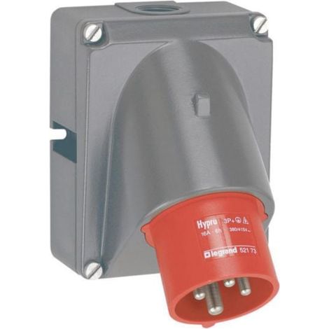 Fiche inclinée Hypra IP44 16A - 380V à 415V - 3P+N+T - plastique - LEGRAND