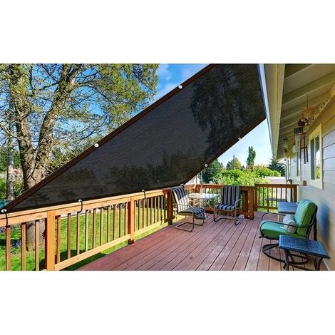 Voile d'ombrage – Voile d'ombrage carrée – Voile d'ombrage HDPE – Protection UV 90% – Protection solaire pour jardin, terrasse, balcon, pergola et abri de voiture – Pour l'extérieur – Noir – 2 x 3 m – (1/5)