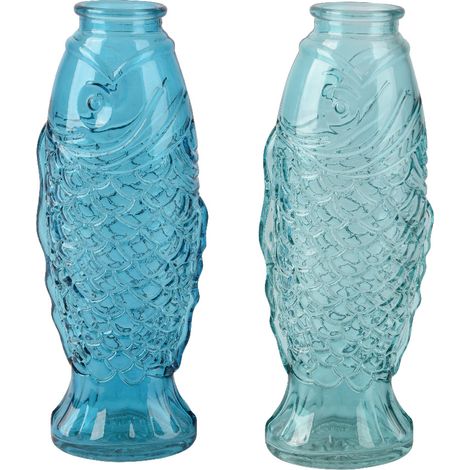 VASO FISH9,6X6,2XH24,2CM IN VETRO 2 COLORI ASS. (1/2)