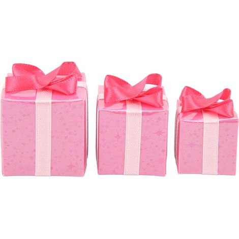 Lot de 3 mini-boîtes décoratives mignonnes à l'échelle 1/12, en papier, à monter soi-même, pour la décoration de Noël. Idéal pour les fêtes. (1/5)