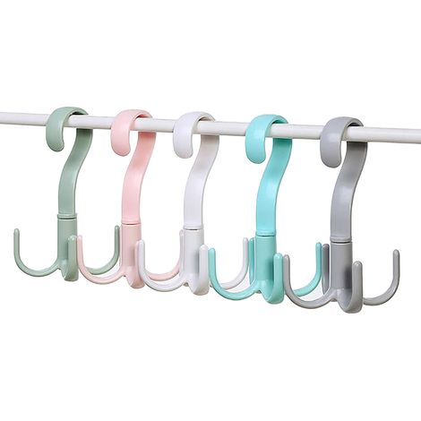 Lot de 8 cintres à 4 griffes pour penderie, pivotants à 360°, robustes et résistants, couleur aléatoire. (1/5)